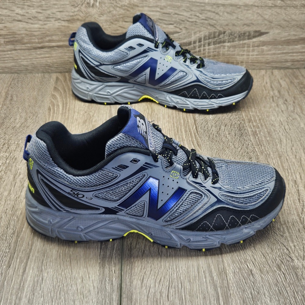 New Balance 510 v3 All Terrain Mens 9.5 Grey Blue Trail Running Shoes MT510CG3